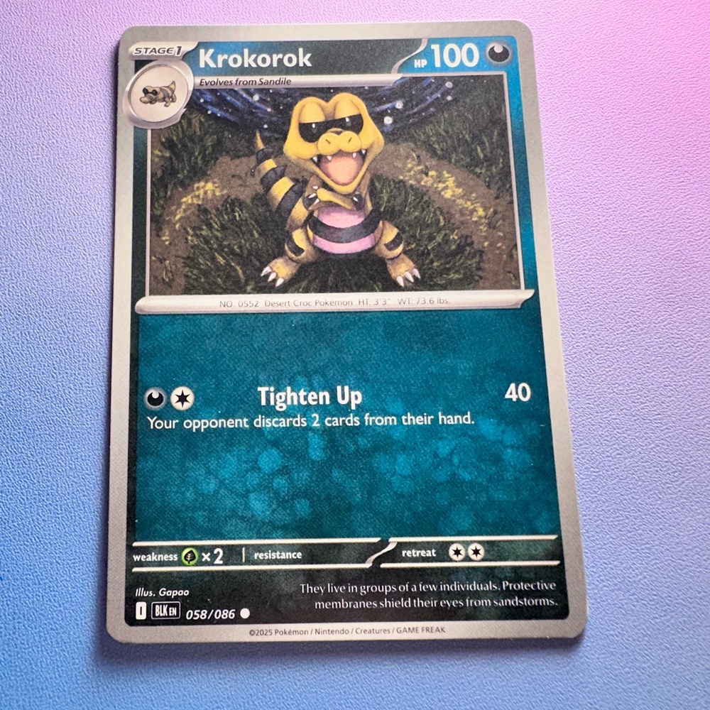 krokorok - 058/086 (common) — pokemon: black bolt